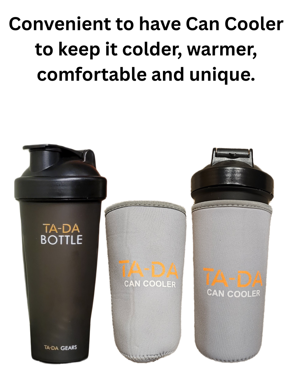 TA-DA SHAKER BOTTLE WITH CAN COOLER